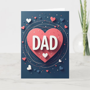 Tarjeta del Día del Padre Corazón de Coral