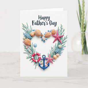 Tarjeta del Día del Padre Corazón del Océano