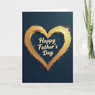 Tarjeta del Día del Padre Corazón Dorado