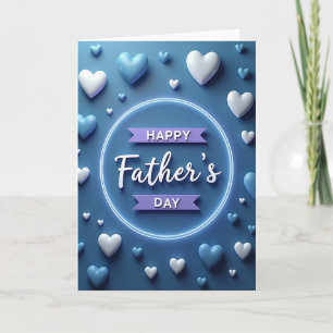 Tarjeta del Día del Padre Corazones Azules