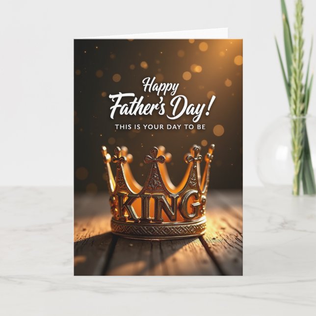 Tarjeta del Día del Padre Corona Dorada (Anverso)