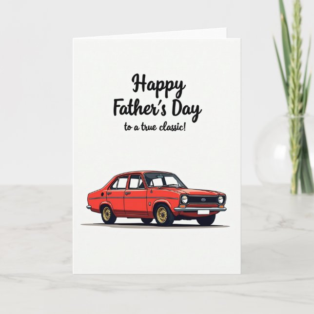 Tarjeta del Día del Padre Crimson Auto (Anverso)