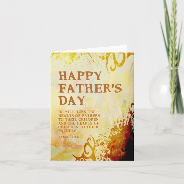 Tarjeta del Día del Padre Cristiano con verso de l (Anverso)