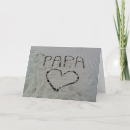 Tarjeta del día del padre de amor en la playa