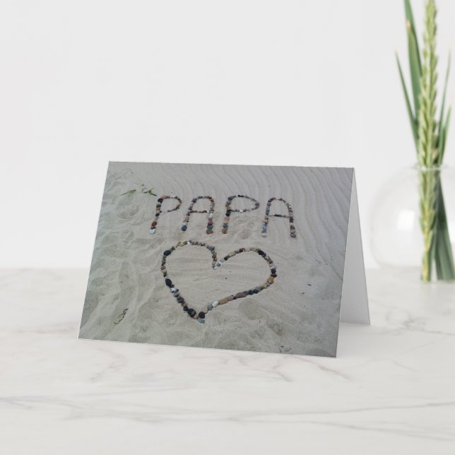 Tarjeta del día del padre de amor en la playa (Anverso)