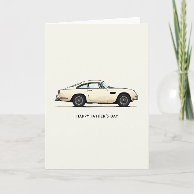 Tarjeta del Día del Padre de Auto Elegante (Anverso)