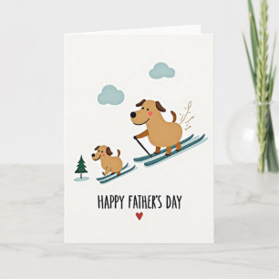 Tarjeta del Día del Padre de Aventura de Esquí