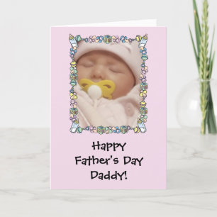 Tarjeta del Día del Padre de Bebé - rosa