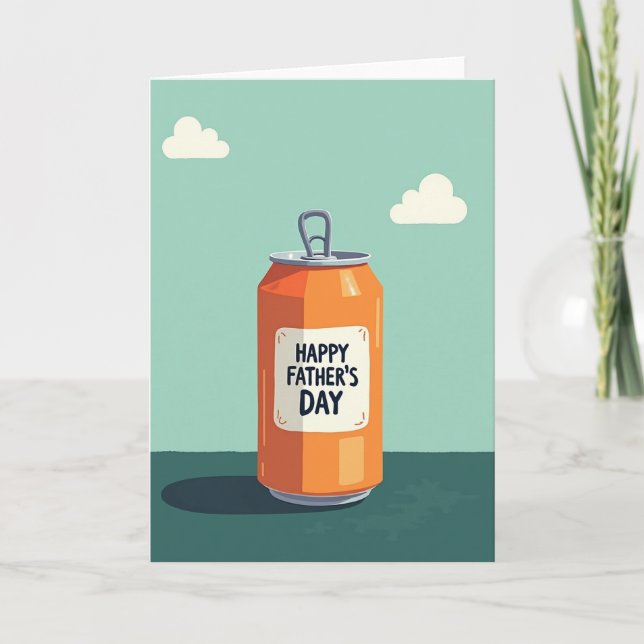 Tarjeta del Día del Padre de Bebida de Naranja (Anverso)