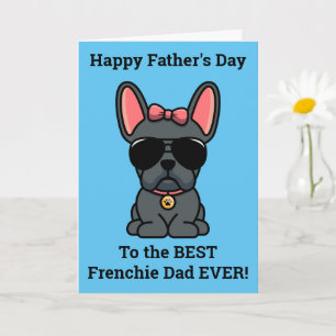 Tarjeta del Día del Padre de Bulldog Azul Francés