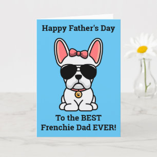 Tarjeta del Día del Padre de Bulldog Blanco Francé