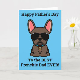 Tarjeta del Día del Padre de Bulldog Francés Marró