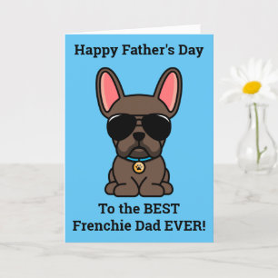 Tarjeta del Día del Padre de Bulldog Francés Marró
