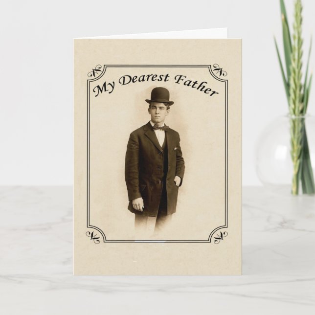Tarjeta del Día del Padre de Caballeros Vintage (Anverso)