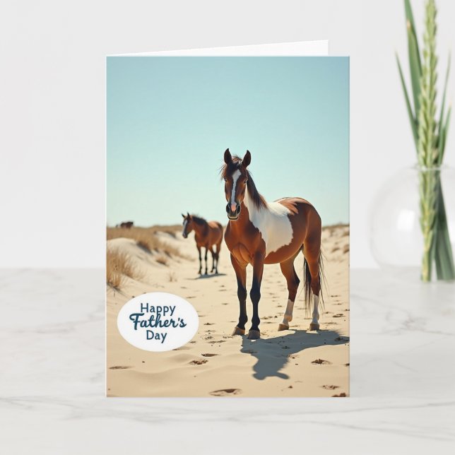 Tarjeta del Día del Padre de Caballos Costeros (Anverso)