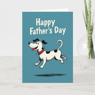Tarjeta del Día del Padre de Cachorro Saltarín