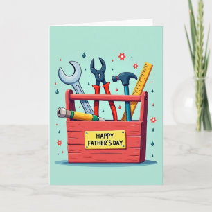 Tarjeta del Día del Padre de caja de herramientas