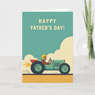 Tarjeta del Día del Padre de Carreras Retro