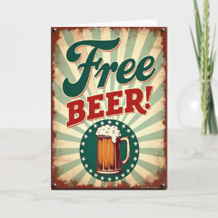 Tarjeta del Día del Padre de Cerveza Vintage