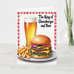 Tarjeta del Día del Padre de Cerveza y Hamburguesa