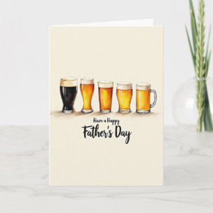 Tarjeta del Día del Padre de Cervezas Espumosas