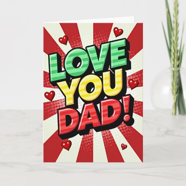 Tarjeta del Día del Padre de Cómic (Anverso)