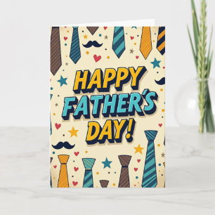 Tarjeta del Día del Padre de Cuellos de Cian Azul