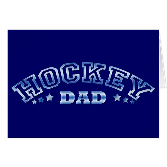 Tarjeta del Día del Padre de cumpleaños de Hockey (Anverso (Horizontal))