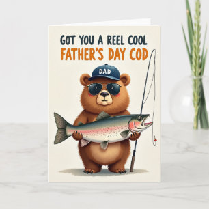 Tarjeta del Día del Padre de Diversión Pescando