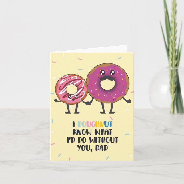 Tarjeta del día del padre de Doughnut Know Puns (Anverso)
