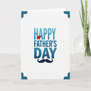 Tarjeta del Día del Padre de Esquina Verde Cian