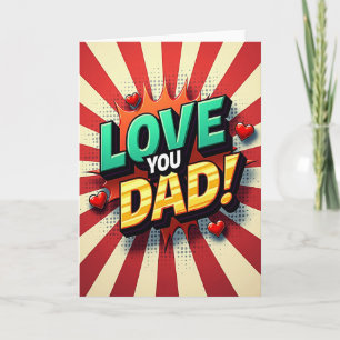 Tarjeta del Día del Padre de estilo cómico