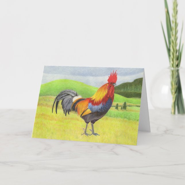 Tarjeta del Día del Padre de gallos (Anverso)