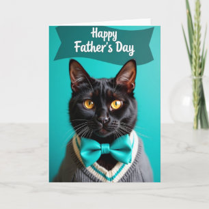 Tarjeta del Día del Padre de Gatos Elegantes