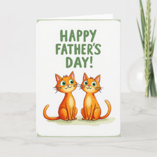 Tarjeta del Día del Padre de Gatos Naranjas