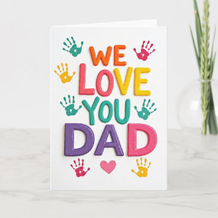 Tarjeta del Día del Padre de Huella de Mano de Amo