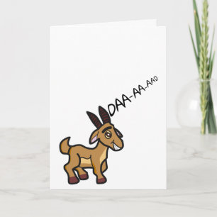 Tarjeta del día del padre de la cabra divertida y 