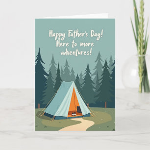 Tarjeta del Día del Padre de la Carpa Verde Azul