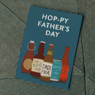 Tarjeta del día del padre de la cerveza Hoppy