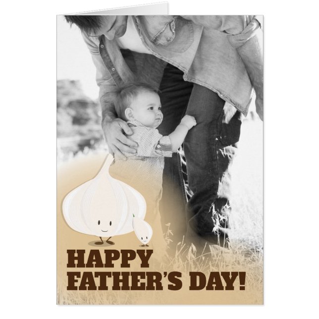 Tarjeta del Día del Padre de la Foto del ajo (Frente)