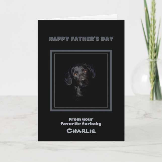 Tarjeta del día del padre de la foto del perro (Anverso)
