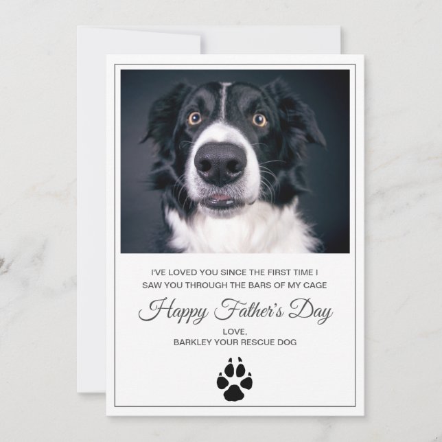 Tarjeta del día del padre de la foto del perro del (Anverso)