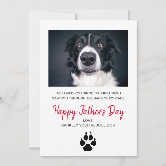 Tarjeta del día del padre de la foto del perro per (Anverso)