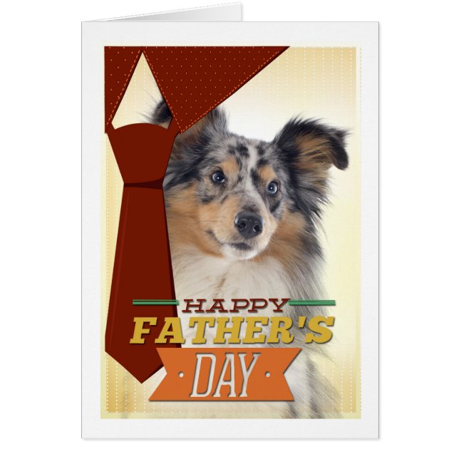 Tarjeta del Día del Padre de la Merle Azul Sheltie (Frente)