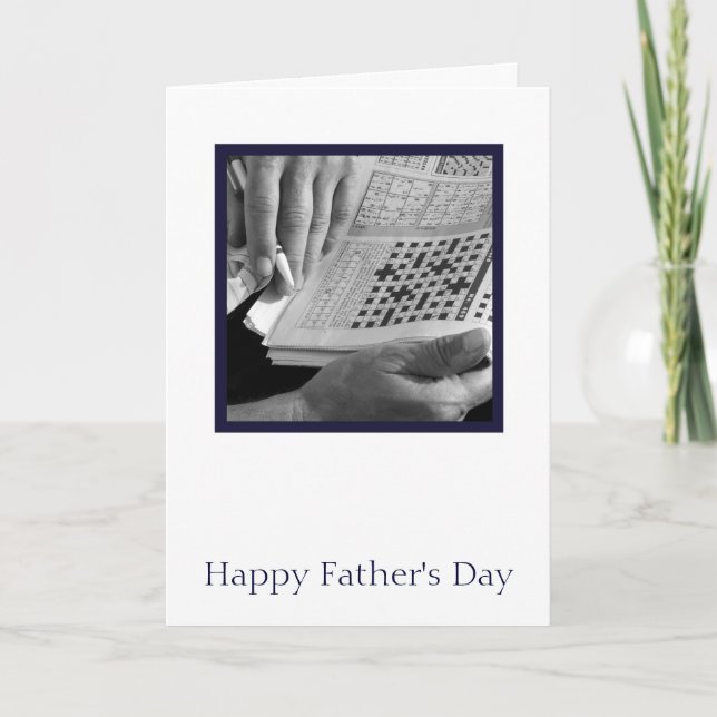 Tarjeta del día del padre de la palabra cruzada (Anverso)