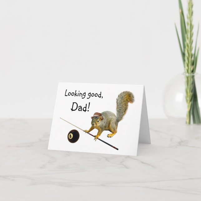 Tarjeta del día del padre de la piscina de ardilla (Anverso)