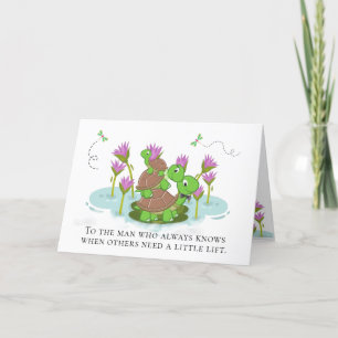 Tarjeta del día del padre de la tortuga de 5"x7" q
