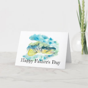 Tarjeta del día del padre de la trucha arcoiris ac