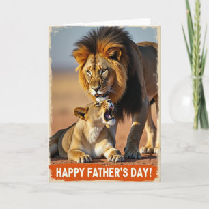 Tarjeta del Día del Padre de Leones Dulces