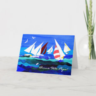 Tarjeta del día del padre de los barcos de vela - 